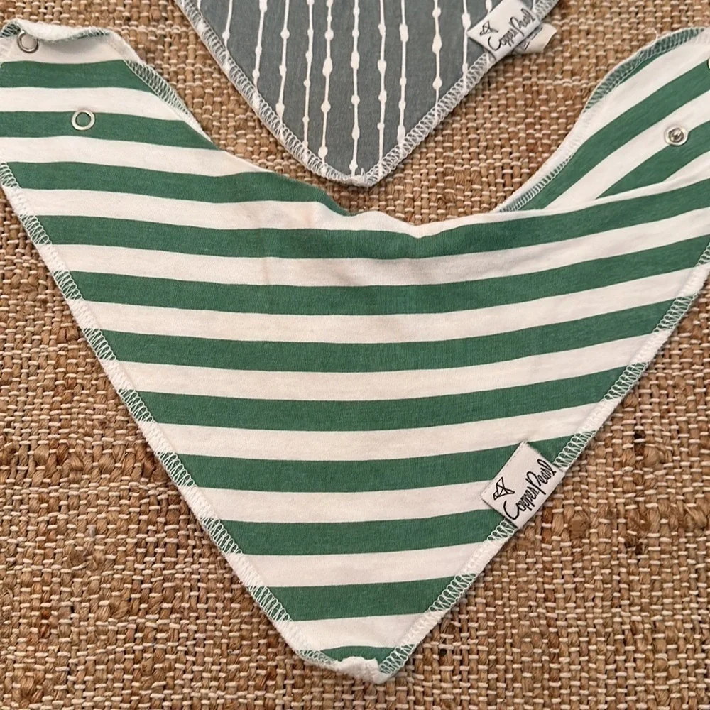 Copper Pearl Patterned Drool Fleece Lined Bibs